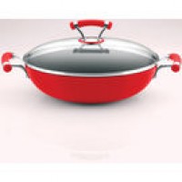 Prestige Circulon Contempo Red Kadai with Lid