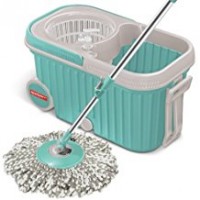 Spotzero By Milton Elite Spin Mop with Bucket (Aqua Green, Two Refills)